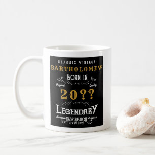 Personalisierter Geburtstag Retro Vintage Monogram Kaffeetasse