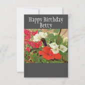 Personalisierter Geburtstag Roter Hibiskus Wasserf Karte (Vorderseite)