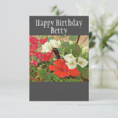 Personalisierter Geburtstag Roter Hibiskus Wasserf Karte (Stehend Vorderseite)