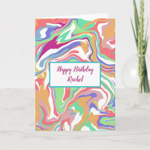 Personalisierter Geburtstag Sherbert Marble Karte