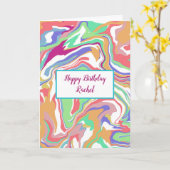 Personalisierter Geburtstag | Sherbert Marble Karte (Gelbe Blume)