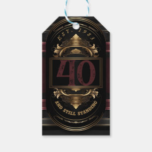Personalisierter Geburtstag Vintager Black Gold Bu Geschenkanhänger