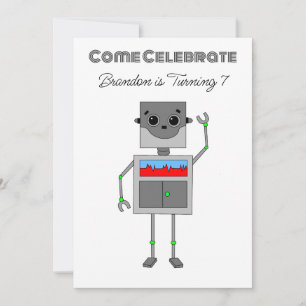 Personalisierter Geburtstag von Robot für Junge Einladung
