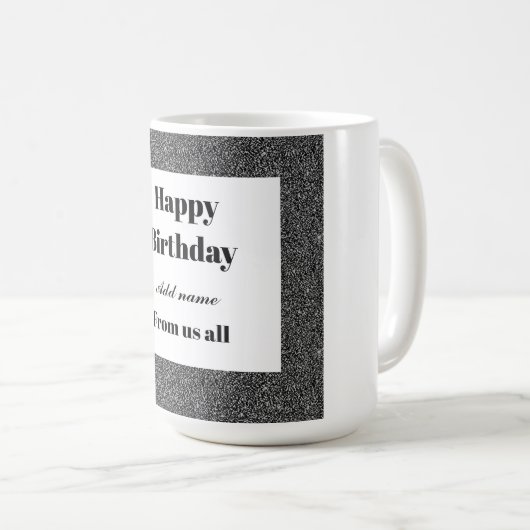 Personalisierter Geburtstag von uns allen Tasse (VorderseiteRechts)