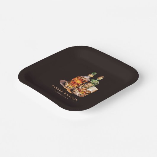 Personalisierter Geburtstag von Whisky Men Pappteller (Gewinkelt)