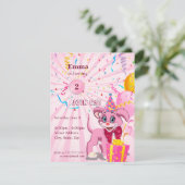 Personalisierter Geburtstag Welpe Cartoon Einladun Einladung (Stehend Vorderseite)