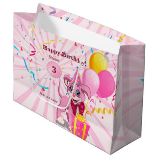 Personalisierter Geburtstag Welpe Cartoon Große Geschenktüte