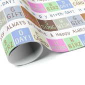 Personalisierter Geburtstag wünscht Geschenkpapier (Rolleneckpunkt)