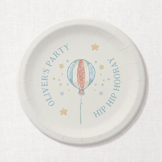 Personalisierter Geburtstagparty-Teller Balloon Da Pappteller