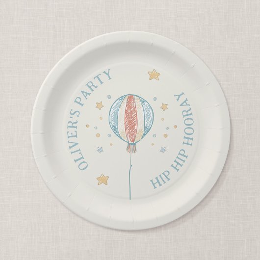 Personalisierter Geburtstagparty-Teller Balloon Da Pappteller