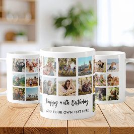 Personalisierter Geburtstags-Fotocollage-Becher Kaffeetasse