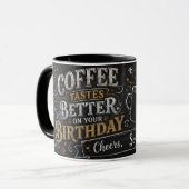 Personalisierter Geburtstags-Kaffeebecher Tasse (Vorderseite Links)