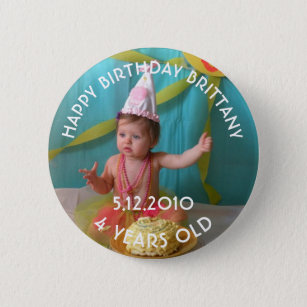 Personalisierter Geburtstags-Mädchen-Knopf Button