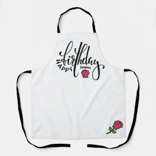Personalisierter Geburtstags-Rosa-Rosen-Schürze Schürze