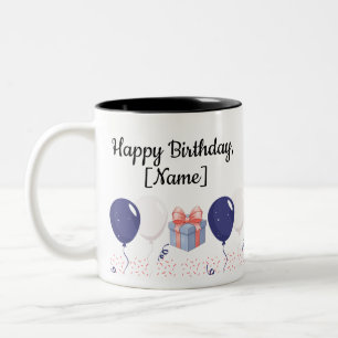 Personalisierter Geburtstagsbecher Zweifarbige Tasse