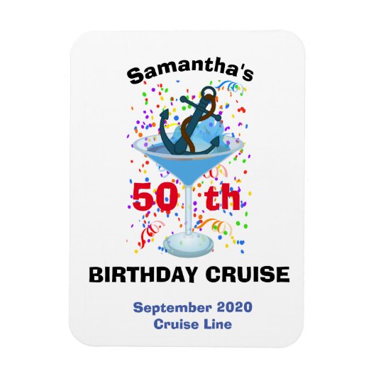 Personalisierter Geburtstagscocktail Magnet (Vertikal)
