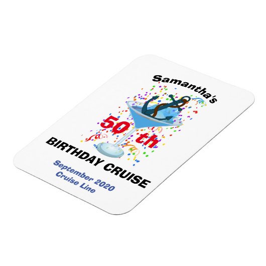 Personalisierter Geburtstagscocktail Magnet (Linke Seite)