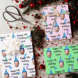 Personalisierter Geburtstagsgeschenk-Wrap, Name de Geschenkpapier Set