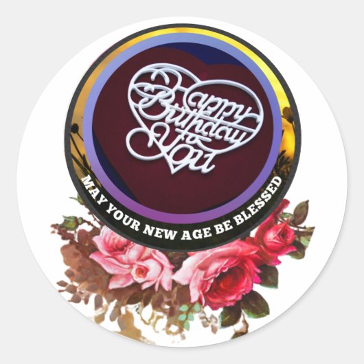 Personalisierter Geburtstagsgeschenkaufkleber Runder Aufkleber (Vorderseite)