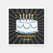 Personalisierter Geburtstagskuchen-Aufkleber oder  Serviette (Vorderseite)