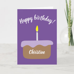 Personalisierter Geburtstagskuchen mit Lit Candle  Karte