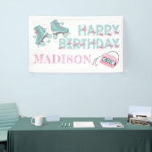 Personalisierter Geburtstagsroller Skaten Pastel Banner (Messeveranstaltung)