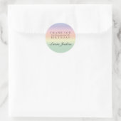 Personalisierter GeburtstagVielen Dank Rainbow Wat Runder Aufkleber (Tasche)