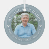 Personalisierter Gedenktod des benutzerdefinierten Ornament Aus Glas (Vorderseite)