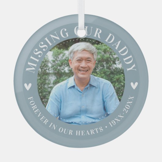 Personalisierter Gedenktod des benutzerdefinierten Ornament Aus Glas (Vorderseite)