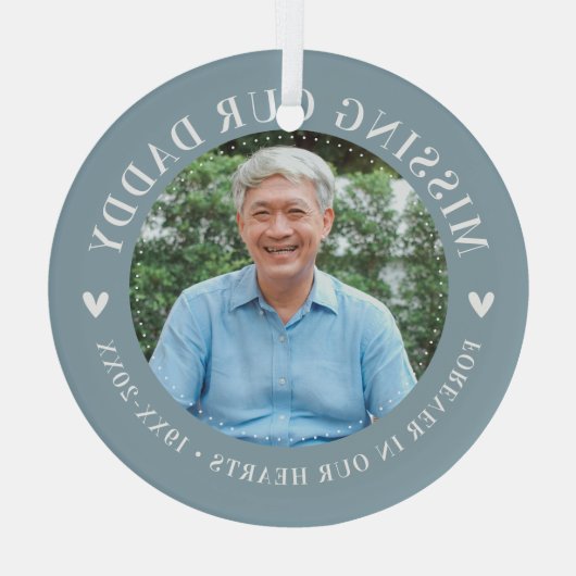 Personalisierter Gedenktod des benutzerdefinierten Ornament Aus Glas (Rückseite)