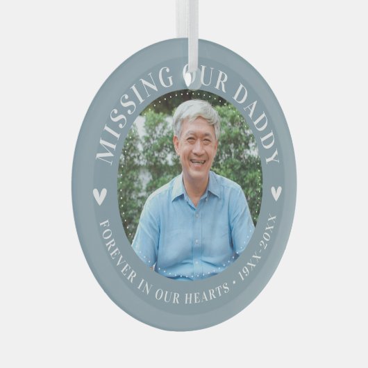 Personalisierter Gedenktod des benutzerdefinierten Ornament Aus Glas (Vorderseite Rechts)