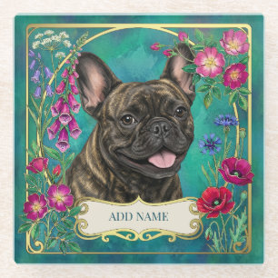 Personalisierter gefleckter Französischer Bulldogg Glasuntersetzer