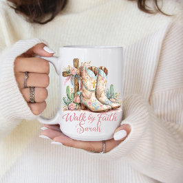 Personalisierter 'Gehe im Glauben' Becher Kaffeetasse