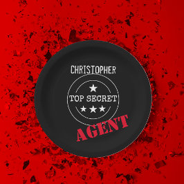 Personalisierter geheimer Agent Kinder Pappteller