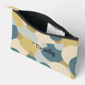 Personalisierter gelb-blauer Toilettenbeutel Zubehörtasche (Offen)