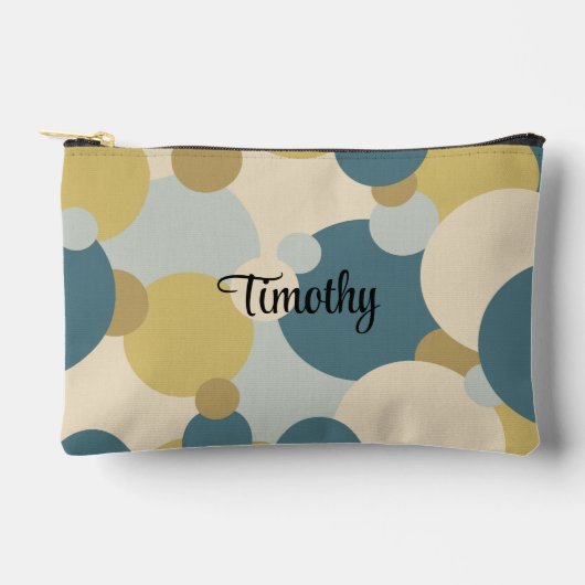 Personalisierter gelb-blauer Toilettenbeutel Zubehörtasche (Vorderseite)