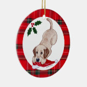 Personalisierter Gelbe Labrador Keramikornament (Rechts)