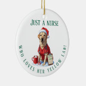 Personalisierter Gelbe Labrador Lover Nurse Weihna Keramik Ornament (Rechts)