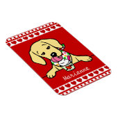 Personalisierter Gelbe Labrador Welpeneis Magnet (Rechte Seite)