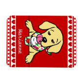 Personalisierter Gelbe Labrador Welpeneis Magnet (Horizontal)