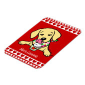 Personalisierter Gelbe Labrador Welpeneis Magnet (Linke Seite)