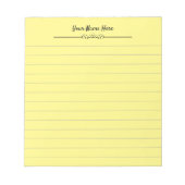 Personalisierter, gelber Editor Notizblock (Vorderseite)