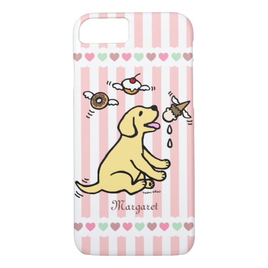 Personalisierter gelber Labrador-Eiscreme-Traum Case-Mate iPhone Hülle (Rückseite)