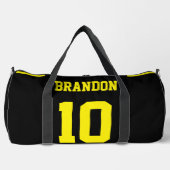 Personalisierter, gelber, moderner, bedruckter Ruc Duffle Bag (Vorderseite)