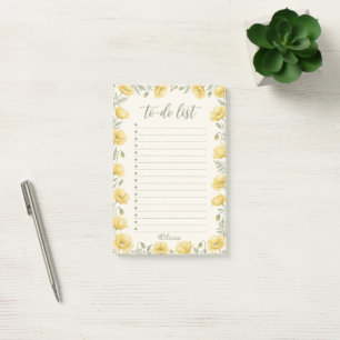 Personalisierter Gelber Mohn To-Do-Liste Notizbloc Post-it Klebezettel