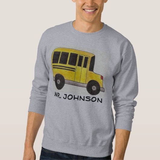 Personalisierter Gelber Schulbusfahrer Sweatshirt (Vorderseite)