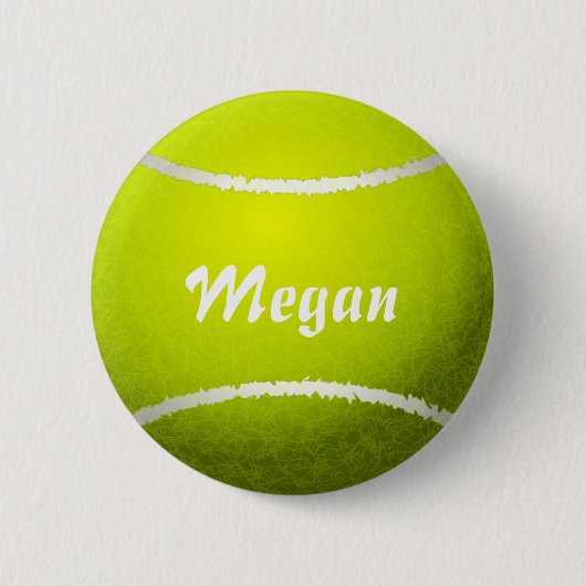 Personalisierter gelber Tennis-Ball Button (Vorderseite)