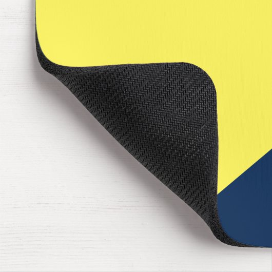 Personalisierter gelber und tiefblauer Farbblock Mousepad (Ecke)