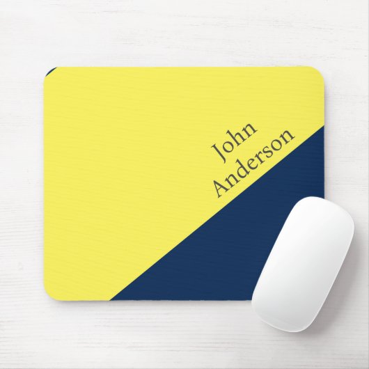 Personalisierter gelber und tiefblauer Farbblock Mousepad (Mit Mouse)