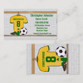 Personalisierter gelbes Grün-Fußball-Fußball Visitenkarte (Vorne/Hinten)